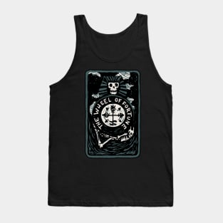 The Wheel Of Fortune Skeleton Skull Tarot Card Tank Top